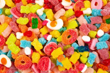 Çeşit çeşit şekerleme. Üst Manzara. Jöleli şekerler.