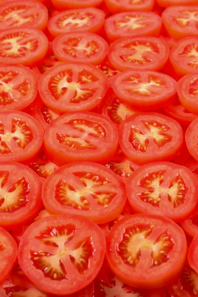 Fondo de tomate en rodajas. Vista superior . — Foto de Stock