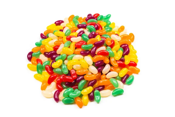 Colorful jelly beans isolated on white. — Stock Photo, Image