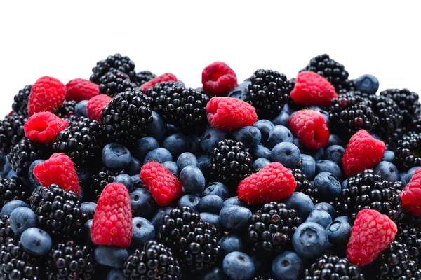 Blackberry, raspberry, blueberry background.  Top view. — Stock Photo, Image