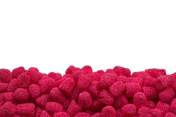 흰색에 분리되어 있는 분홍색 즙 이 많은 젤리 사탕. — 스톡 사진