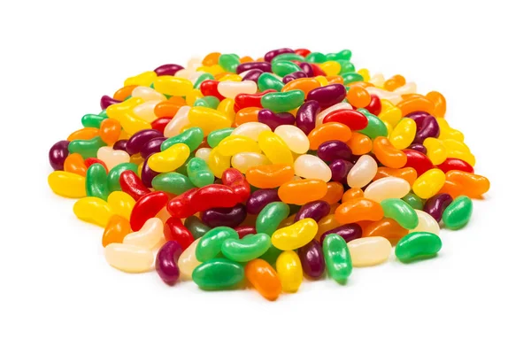 Colorful jelly beans isolated on white. — Stock Photo, Image