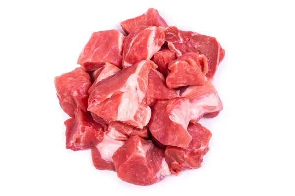 Fresh raw pork pieces isolated. — Stock Photo, Image