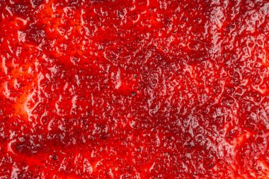Kırmızı tatlı reçel arka plan. Üst görünüm. 