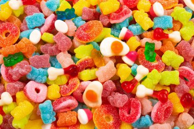 Çeşit çeşit şekerleme. Üst Manzara. Jöleli şekerler.