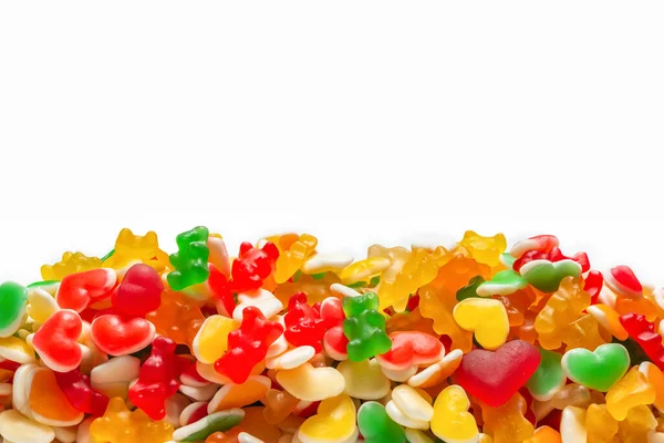 Assorted Gummy Candies Top View Jelly Sweets — Stock Photo, Image