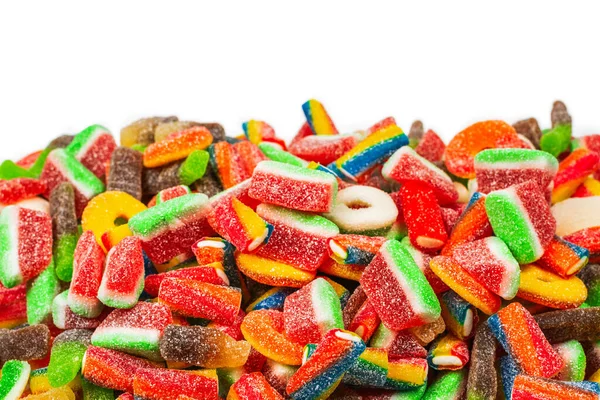对糖果进行了分类 顶部视图 果冻糖的背景 — 图库照片