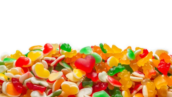 Assorted Gummy Candies Top View Jelly Sweets — Stock Photo, Image