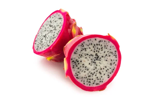 Süße Leckere Drachenfrucht Oder Pitaya Isoliert Auf Weißem Hintergrund — Stockfoto