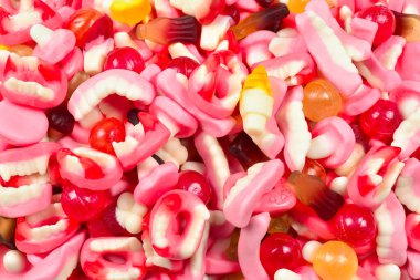 Çeşit çeşit şekerleme. Üst Manzara. Jöleli şekerler.