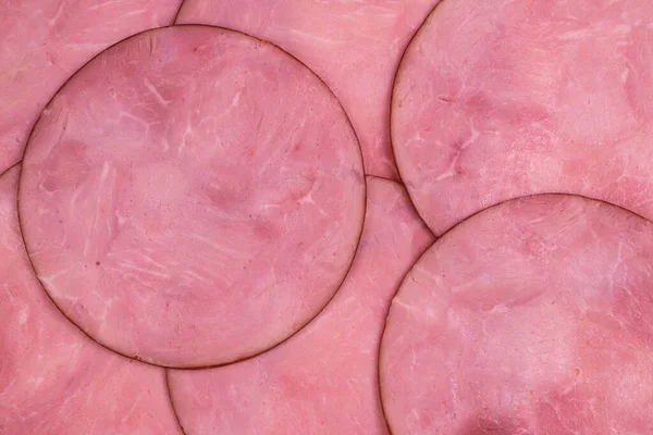 Snij Smakelijke Ham Achtergrond Bovenaanzicht — Stockfoto