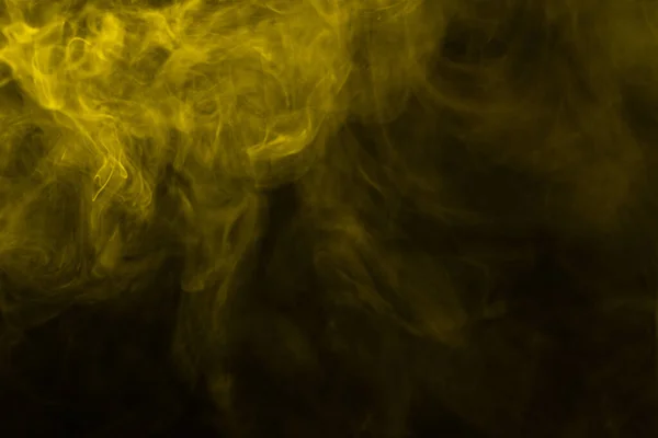 Vapor Amarelo Sobre Fundo Preto Espaço Cópia — Fotografia de Stock