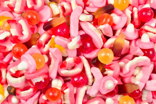 Assorted Gummy Candies Top View Jelly Sweets — Stock Photo, Image