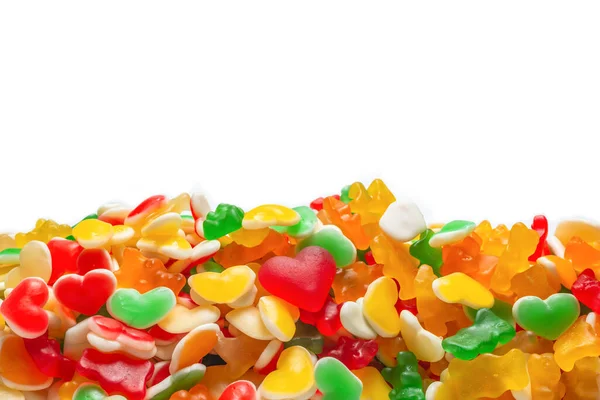 Assorted Gummy Candies Top View Jelly Sweets — Stock Photo, Image