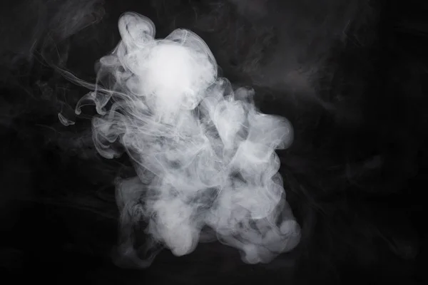 White Steam Black Background Copy Space — Stock Photo, Image