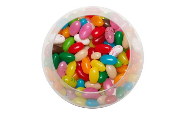 Colorful Jelly Beans Isolated White Top View — Stock Photo, Image