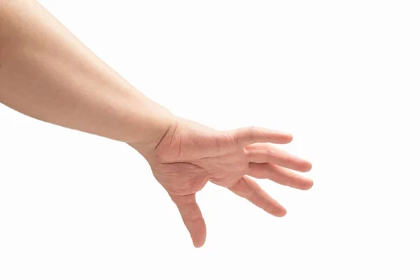 Male Hand Isolated White Background — Stock Photo, Image