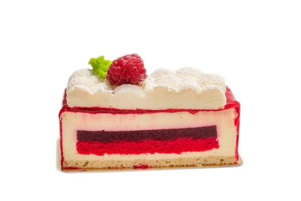 Raspberry Cake Isolated White Background — Stock Photo, Image