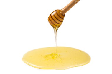 Kadın eli ballı Dipper. Metin veya tasarım için boşluk. 