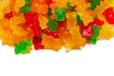 Jöle gibi kokan eşofmanlar arka planda. Üst görünüm.