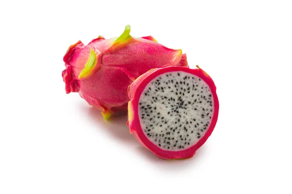 Süße Leckere Drachenfrucht Oder Pitaya Isoliert Auf Weißem Hintergrund — Stockfoto
