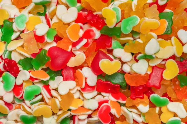 Assorted Gummy Candies Top View Jelly Sweets — Stock Photo, Image