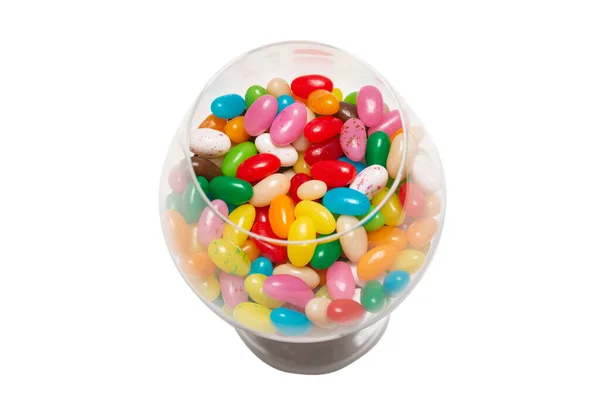 Colorful Jelly Beans Isolated White Top View — Stock Photo, Image