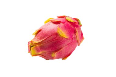 Tatlı ejderha meyvesi ya da beyaz arka planda izole edilmiş pitaya..