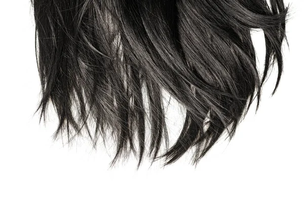 Černé Vlasy Tipy Izolované Bílém Pozadí — Stock fotografie