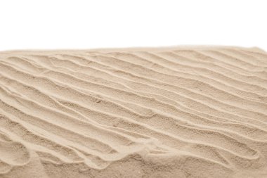 Kum dokusu yakın çekim. Kum tepesi. Üst görünüm.