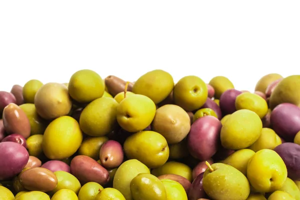 Gustoso Mix Olive Sfondo Vista Dall Alto — Foto Stock