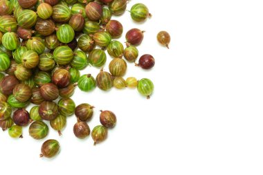 Bektaşi üzümü beyaz arka planda izole edilmiş. Üst görünüm. 