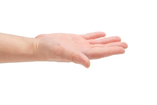 Männliche Hand Isoliert Auf Weißem Hintergrund — Stockfoto