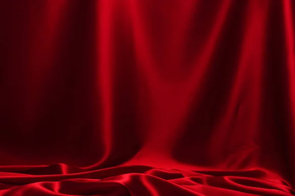 Red Silk Satin Luxury Fabric Texture Can Use Abstract Background — Stock Photo, Image