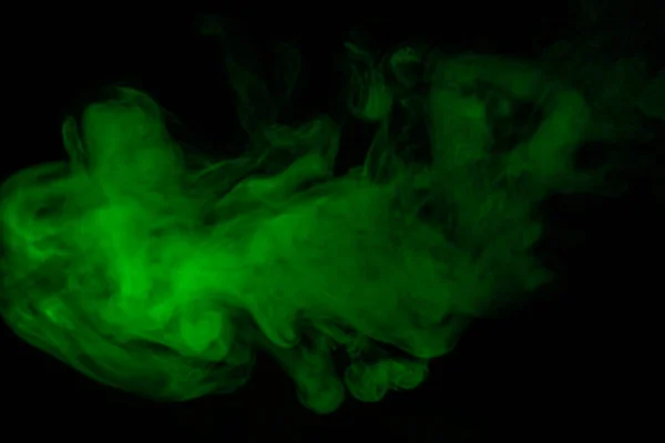 Zöld Gőz Fekete Háttérrel Fénymásolási Hely — Stock Fotó