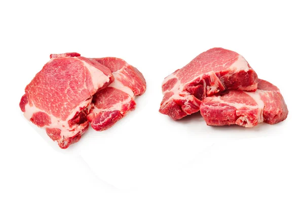 Rohes Schweinefleisch Isoliert Auf Weißem Hintergrund — Stockfoto