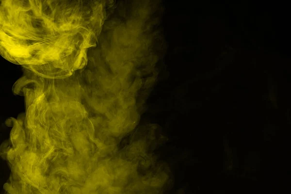 Yellow Steam Black Background Copy Space — Stock Photo, Image