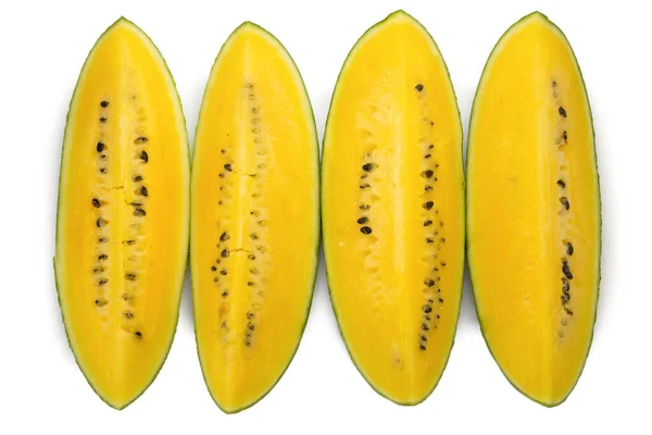 Semangka Kuning Diisolasi Pada Latar Belakang Putih — Stok Foto