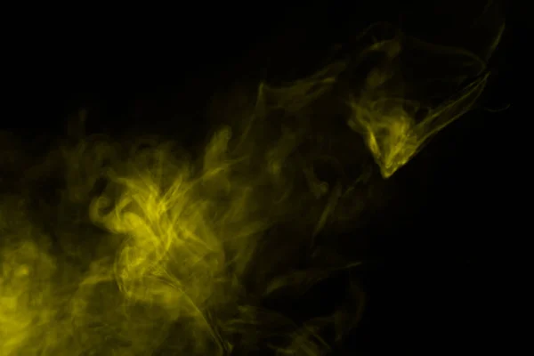 Vapor Amarillo Sobre Fondo Negro Copiar Espacio — Foto de Stock