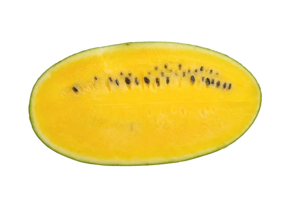 Semangka Kuning Diisolasi Pada Latar Belakang Putih — Stok Foto
