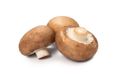Beyaz arka planda izole edilmiş lezzetli mantar..