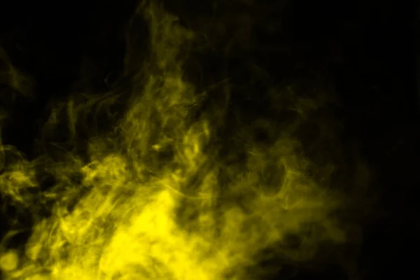 Vapor Amarelo Sobre Fundo Preto Espaço Cópia — Fotografia de Stock