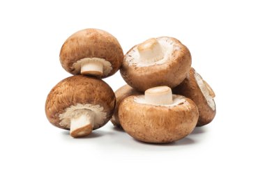 Beyaz arka planda izole edilmiş lezzetli mantar..