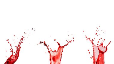 Beyaz arkaplanda kırmızı sıçramalar. 