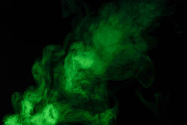 Vapor Verde Sobre Fundo Preto Espaço Cópia — Fotografia de Stock