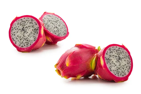 Süße Leckere Drachenfrucht Oder Pitaya Isoliert Auf Weißem Hintergrund — Stockfoto