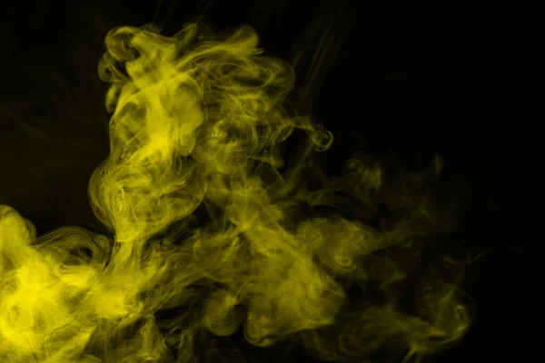 Vapor Amarelo Sobre Fundo Preto Espaço Cópia — Fotografia de Stock