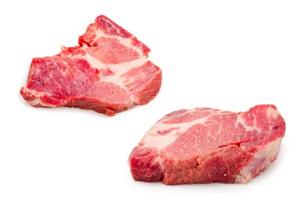 Rohes Schweinefleisch Isoliert Auf Weißem Hintergrund — Stockfoto