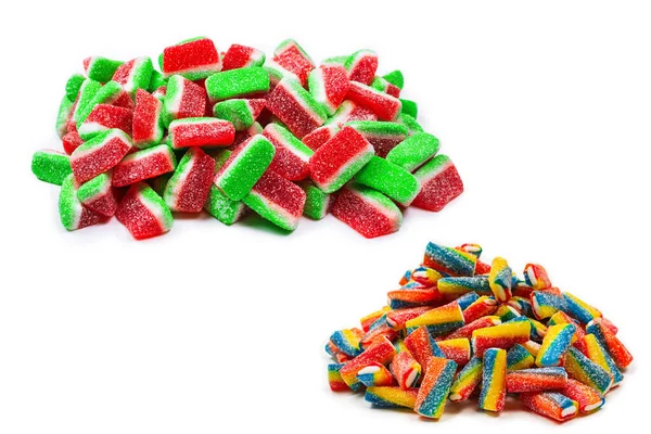 Słodycze Galaretki Arbuzowej Smaczne Cukierki Żucia Widok Góry — Zdjęcie stockowe