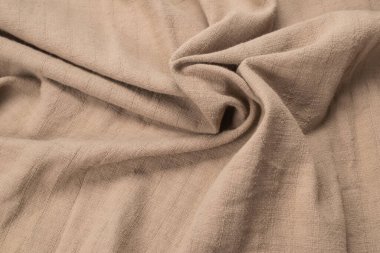 Pamuk bej kumaş desenli. Üst görünüm. 